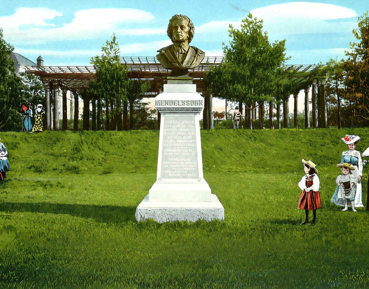 Branch Brook Park, Mendelssohn Statue, Newark vintage print
