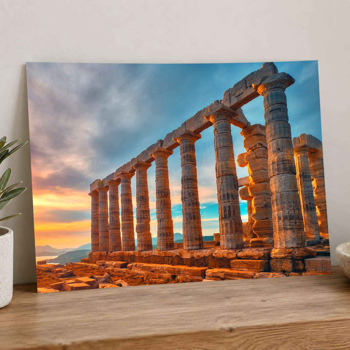 Ruins at Mediterranean Sea Photo Print Wall Decor