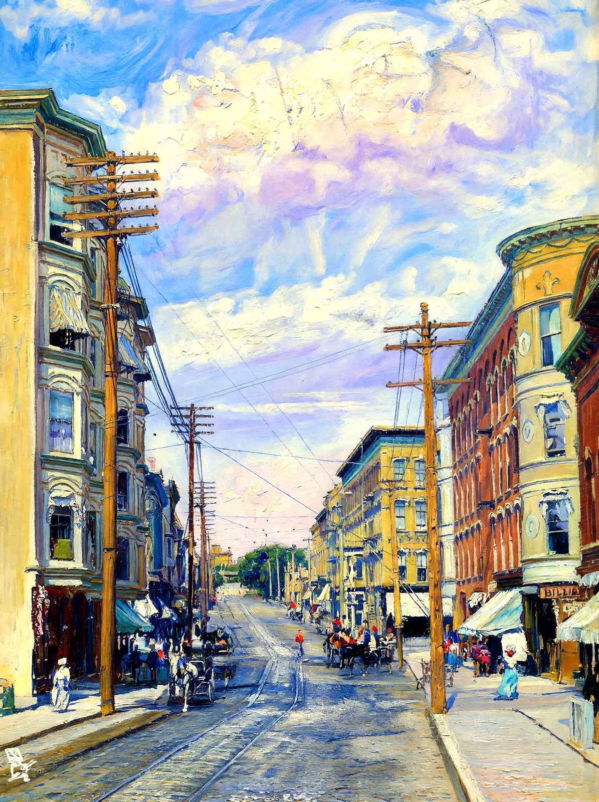 Milwaukee Street, Janesville, WI in 1905 art print