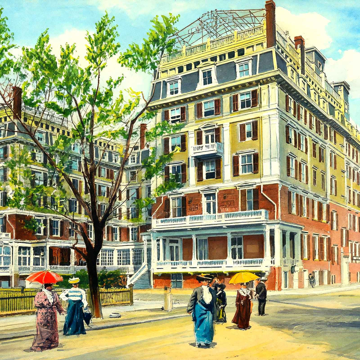 Garden Hotel, Atlantic City, NJ in 1901 painting