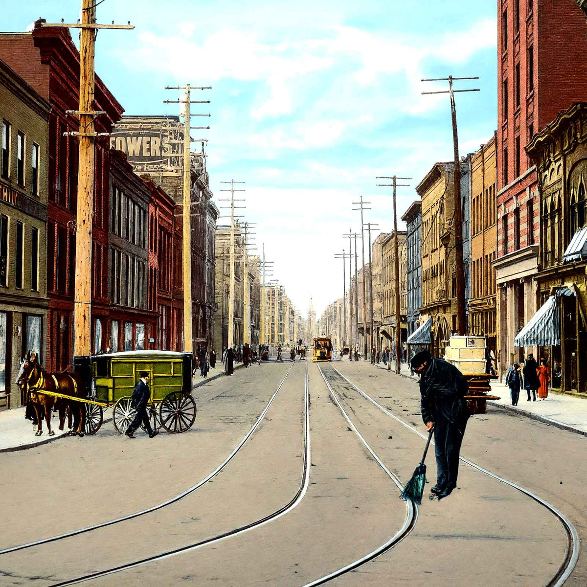 Washington St Looking West, New Castle, PA vintage print