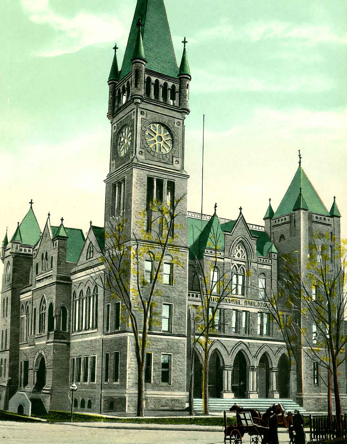 Municipal Building, Scranton PA in 1907 vintage print