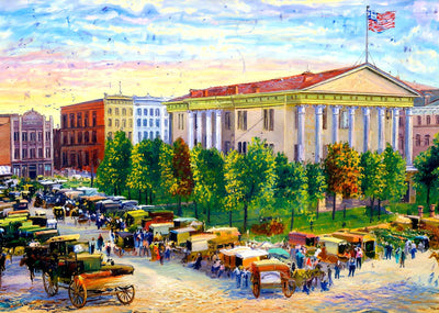 Market Day at Court Square, Nashville, TN art print