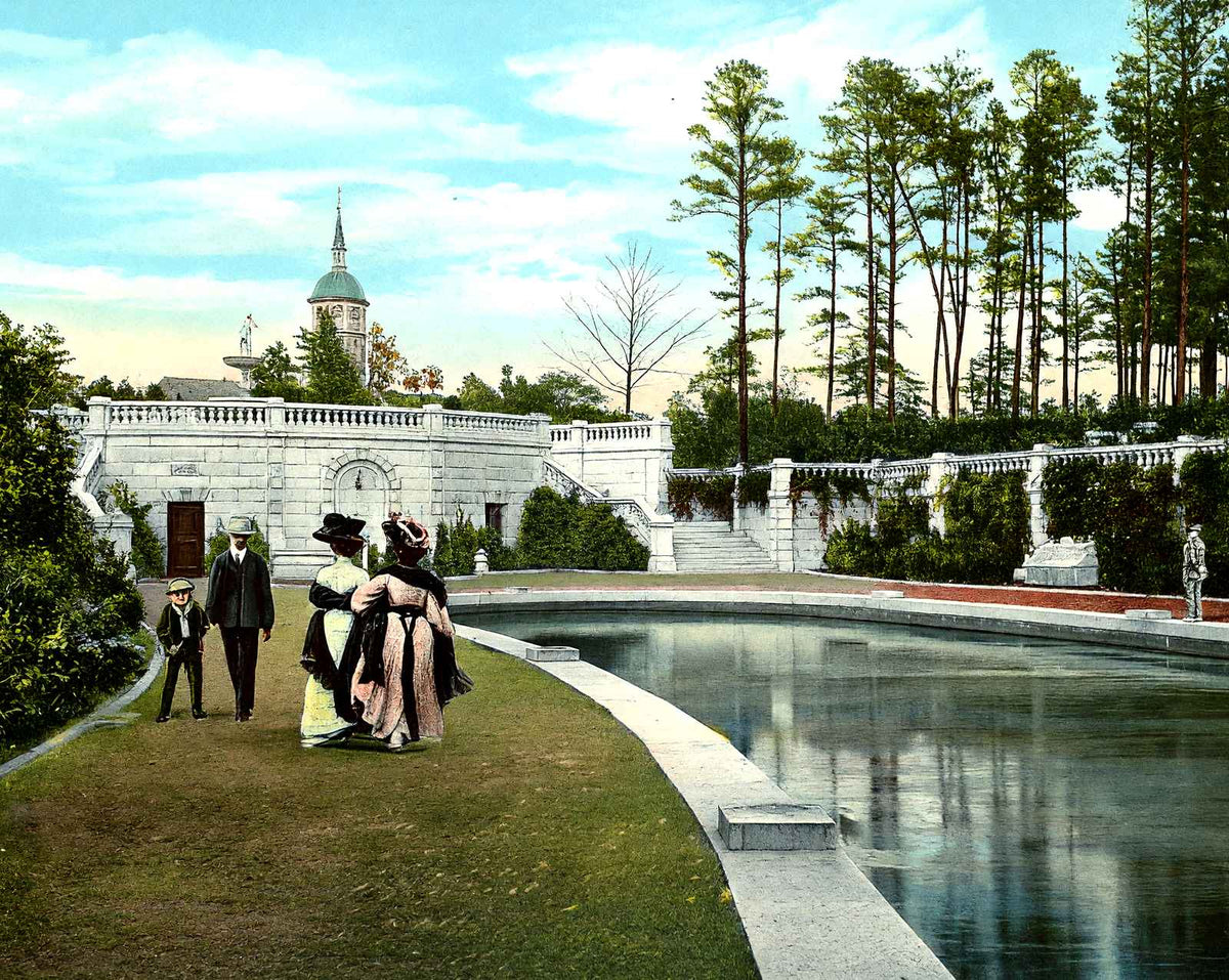 Sunken Gardens, Lakewood, NJ in 1905 vintage print
