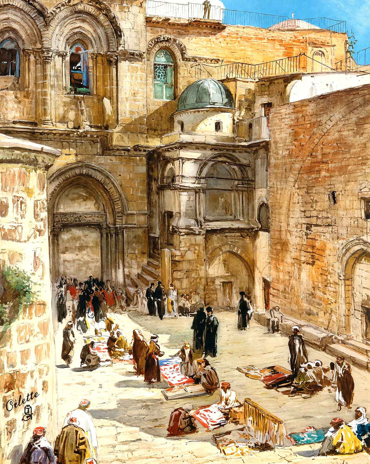 Forecourt of Holy Sepulchre, Jerusalem art print