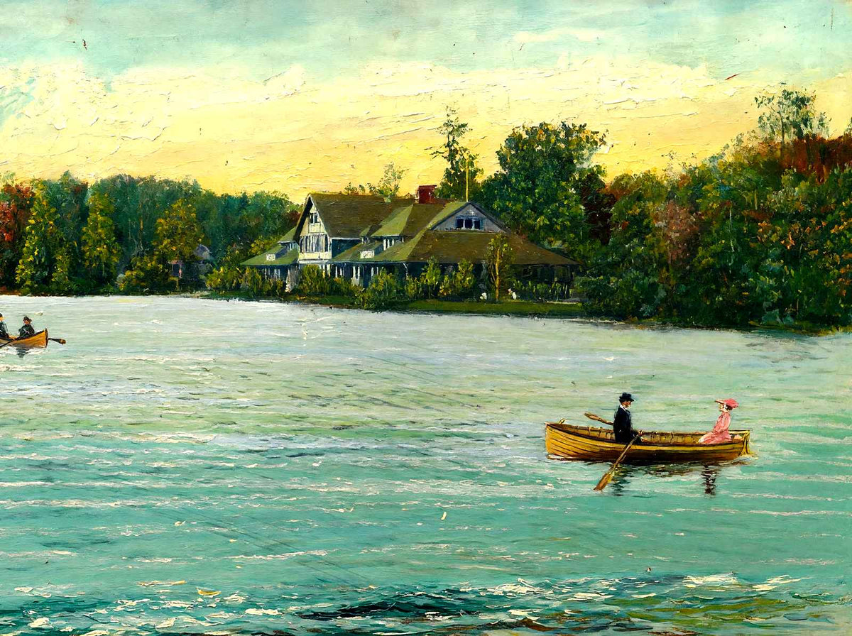 Lake at Lakemont Park, Altoona, PA in 1906 art print