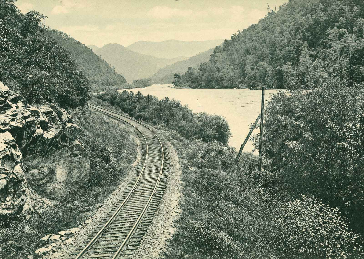 French Broad River Below Asheville, NC (1905) vintage print
