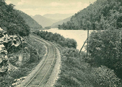 French Broad River Below Asheville, NC (1905) vintage print
