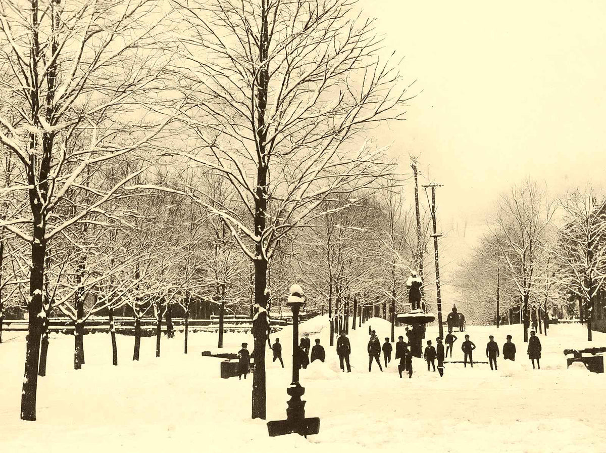 South Park in Winter, Philipsburg, PA in 1905 vintage print
