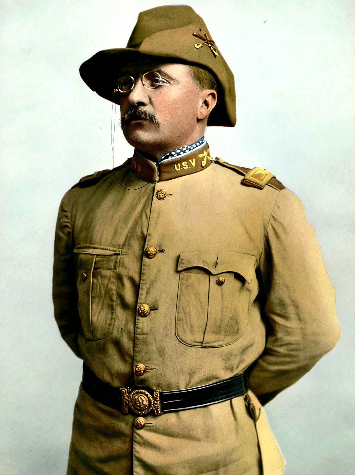 Theodore Roosevelt as a Rough Rider in 1906 vintage print