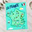 Happy Map of France by Lal Smile Art Print Wall Decor