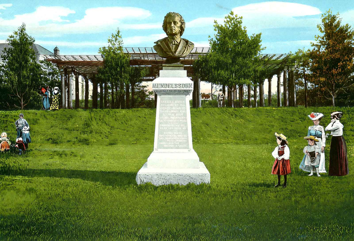 Branch Brook Park, Mendelssohn Statue, Newark vintage print