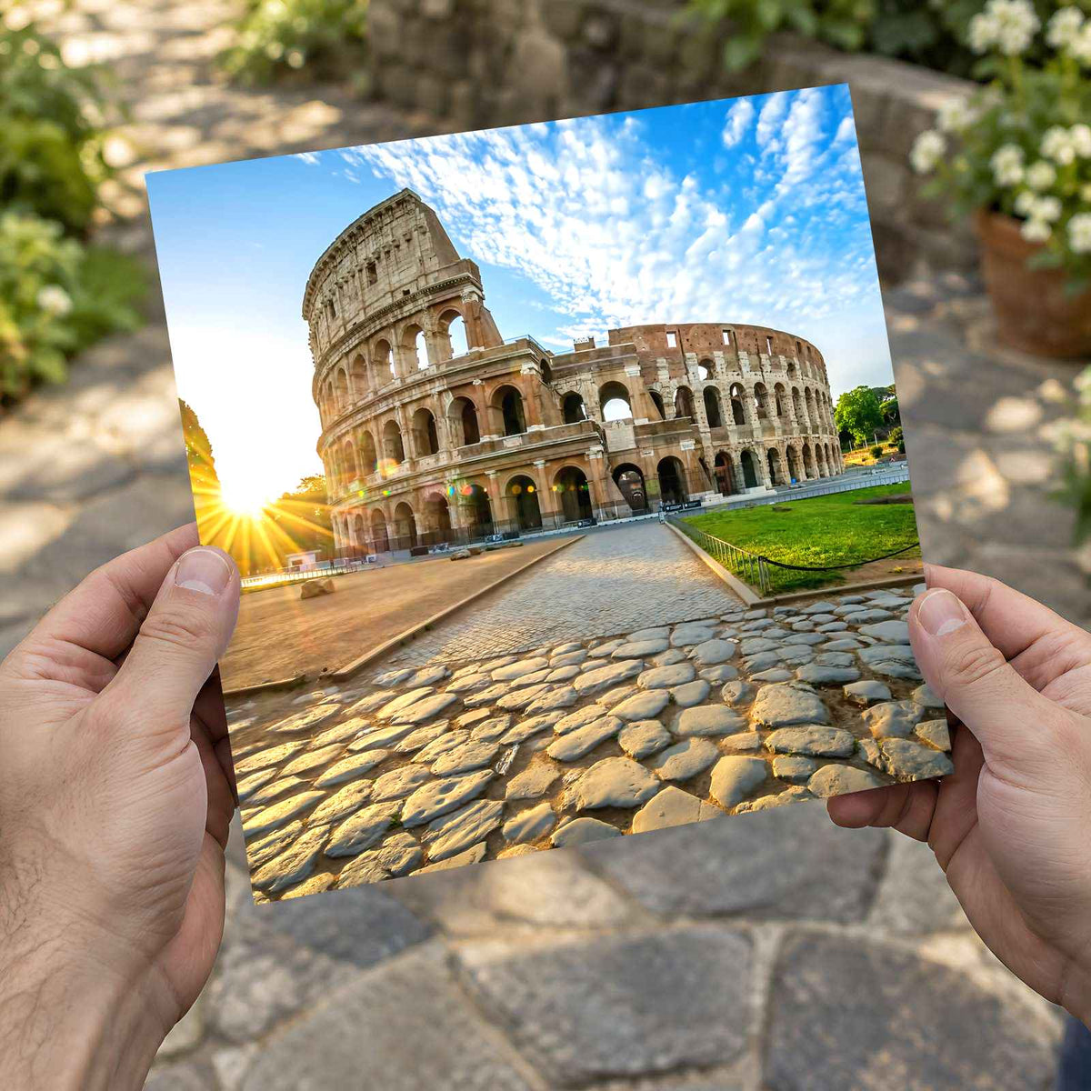 Colosseum in Rome with Morning Sun, Italy Photo Print Wall Decor