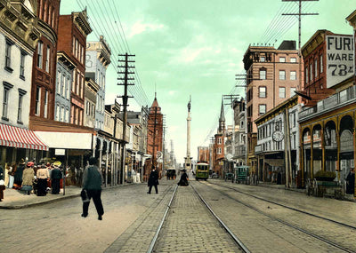 Hamilton Street, Allentown, PA in 1907 vintage print