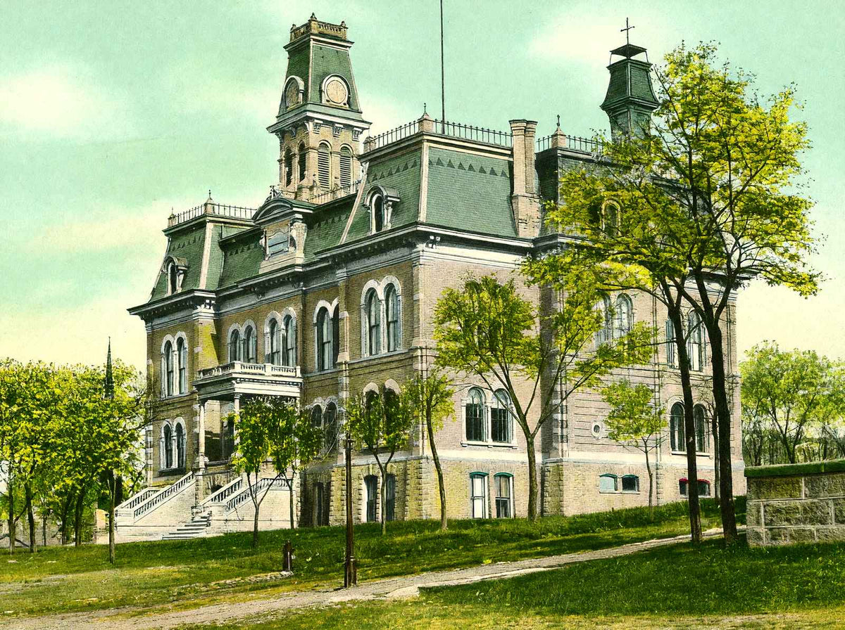 Rock County Court House, Janesville, WI 1907 vintage print