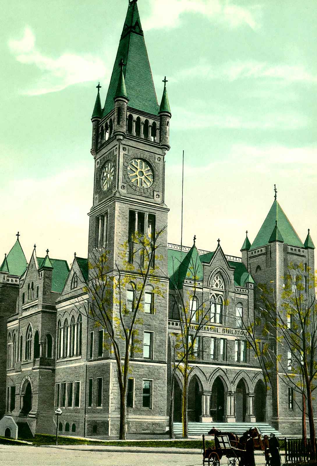 Municipal Building, Scranton PA in 1907 vintage print