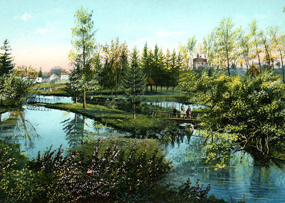 Horeb Spring, Waukesha, WI in 1906 vintage print