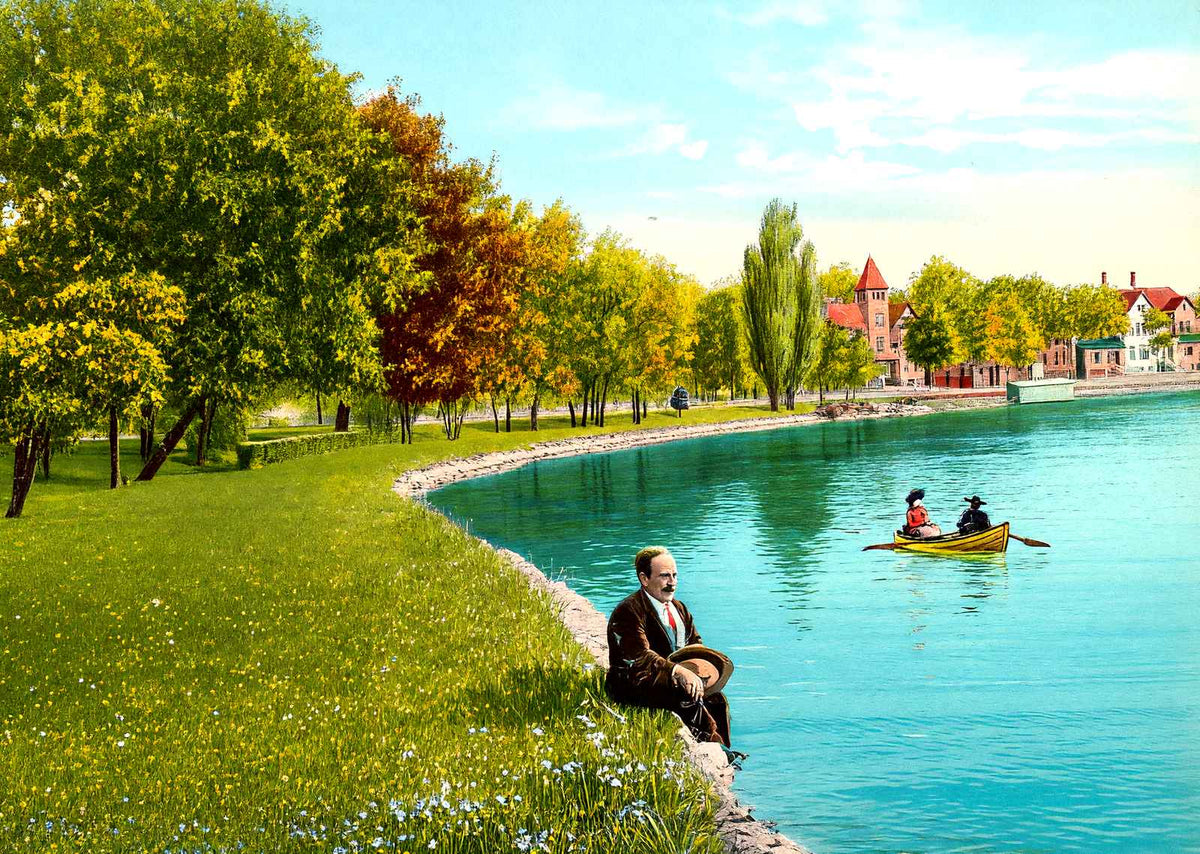 Riverside Park, Neenah, WI in 1908 vintage print