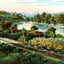 Along the French Broad River, Asheville, NC vintage print