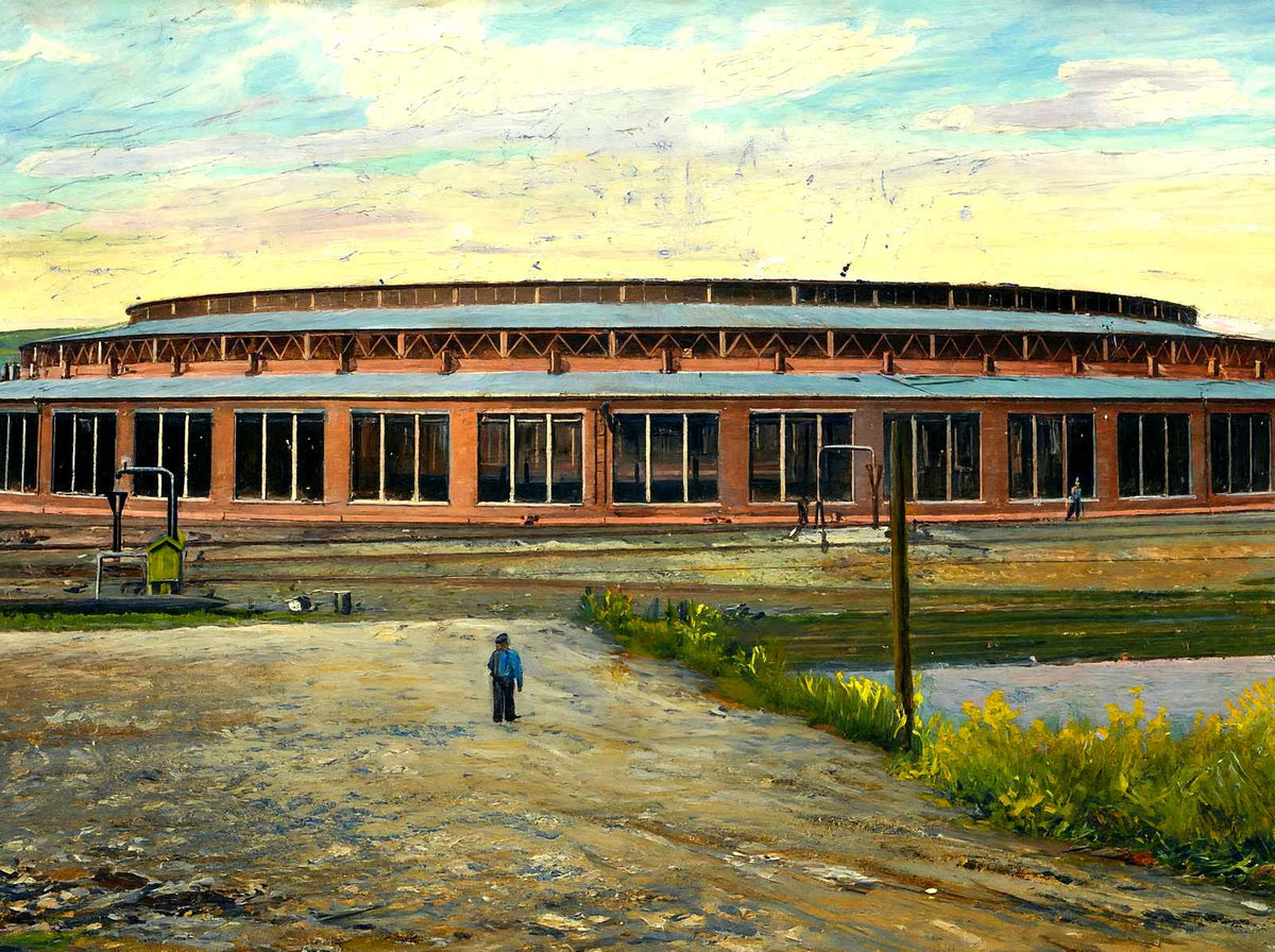 Penn RR Round House, Altoona, PA in 1906 art print