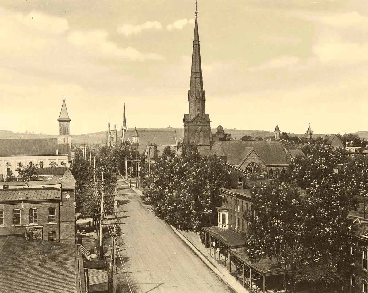 View from Security Building, Pottstown 1904 vintage print