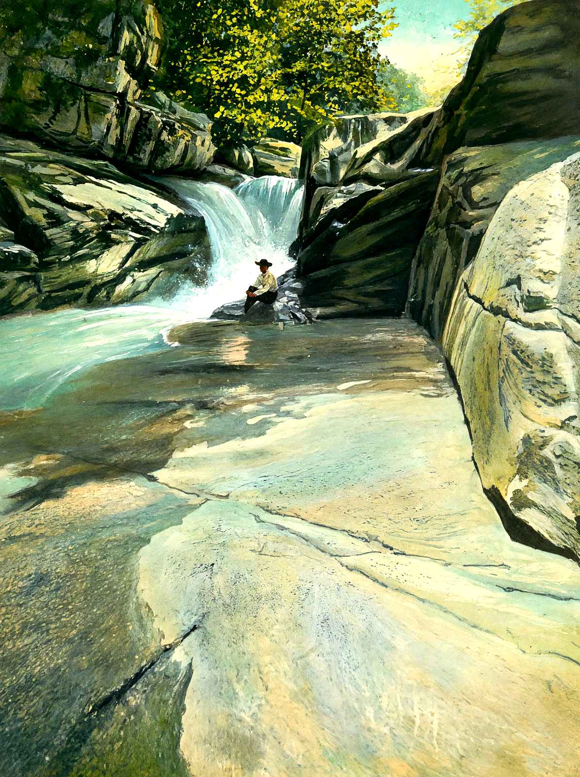 Below the Narrows, Green River, NC in 1907 art print