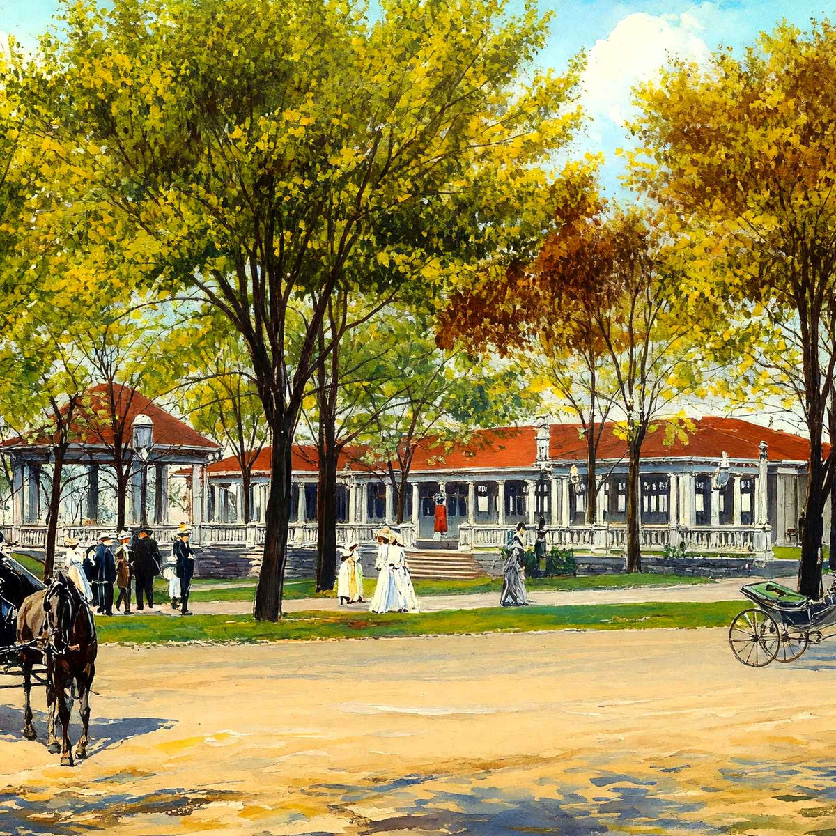 Pavilion, Lake Park, Milwaukee, WI in 1905 art print