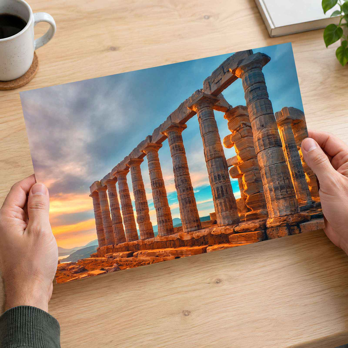 Ruins at Mediterranean Sea Photo Print Wall Decor