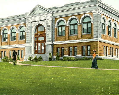 Public Library, Easton, PA in 1908 vintage print