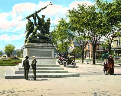 Soldiers Monument, Grand Avenue, Milwaukee vintage print