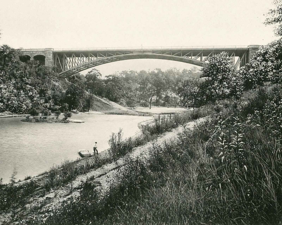 Panther Hollow Bridge, Pittsburgh PA 1907 vintage print