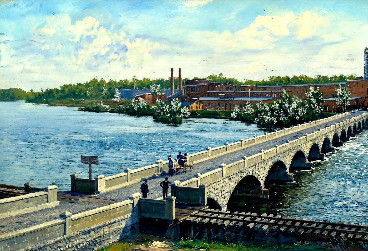 John Street Bridge, Appleton, WI in 1908 art print