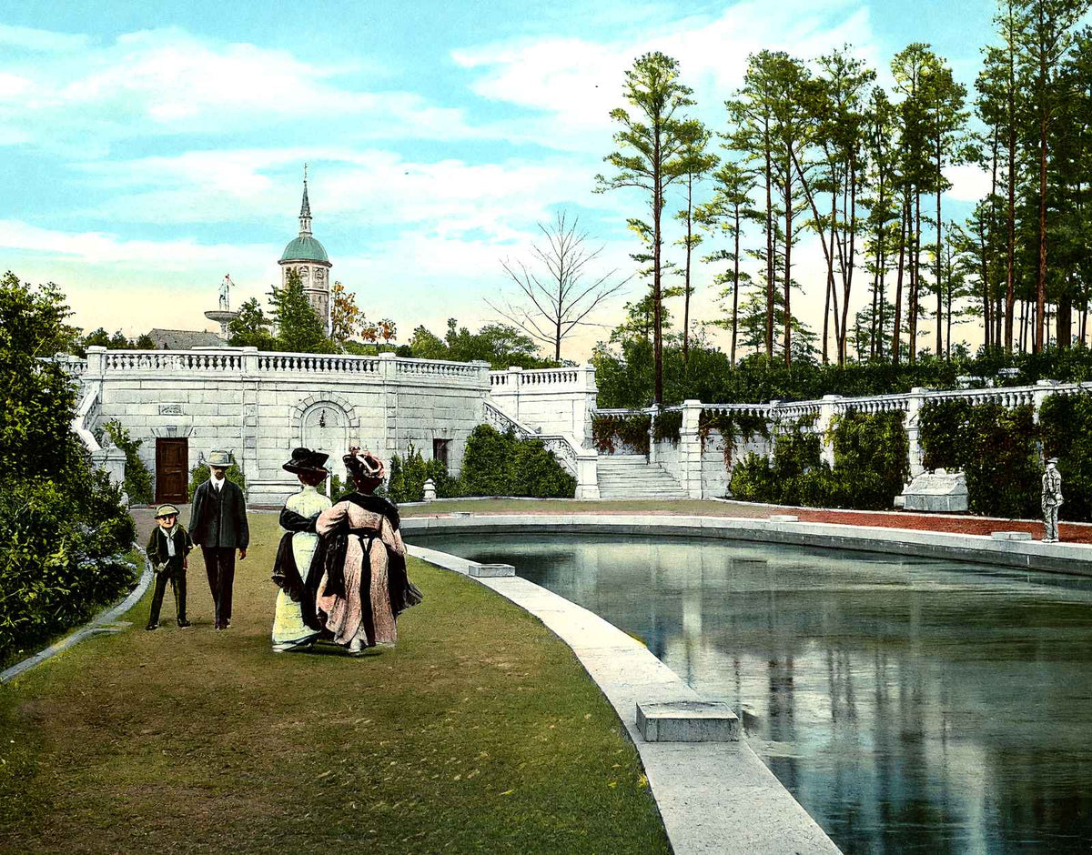 Sunken Gardens, Lakewood, NJ in 1905 vintage print