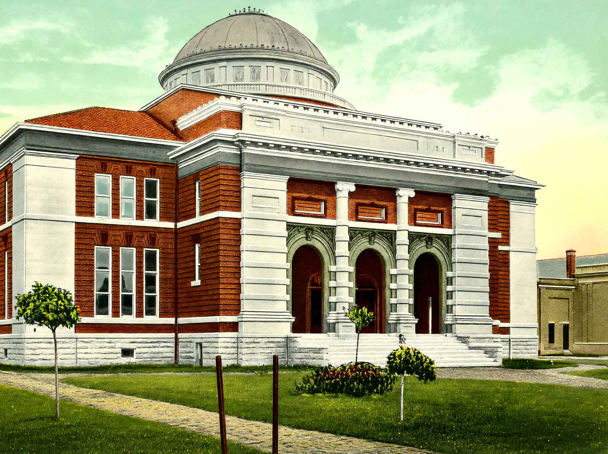 Trinity College Library, Durham, NC in 1906 vintage print