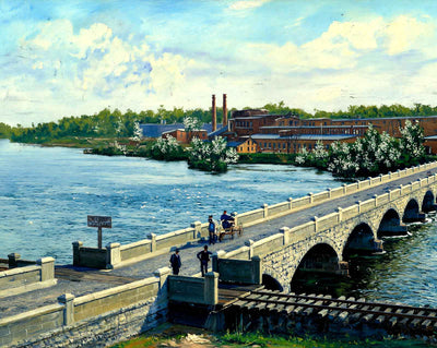 John Street Bridge, Appleton, WI in 1908 art print