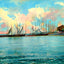 Inlet Boats, Atlantic City, NJ in 1901 art print