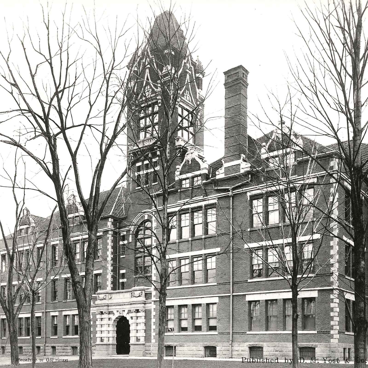Norristown High School, PA in 1905 vintage photo print