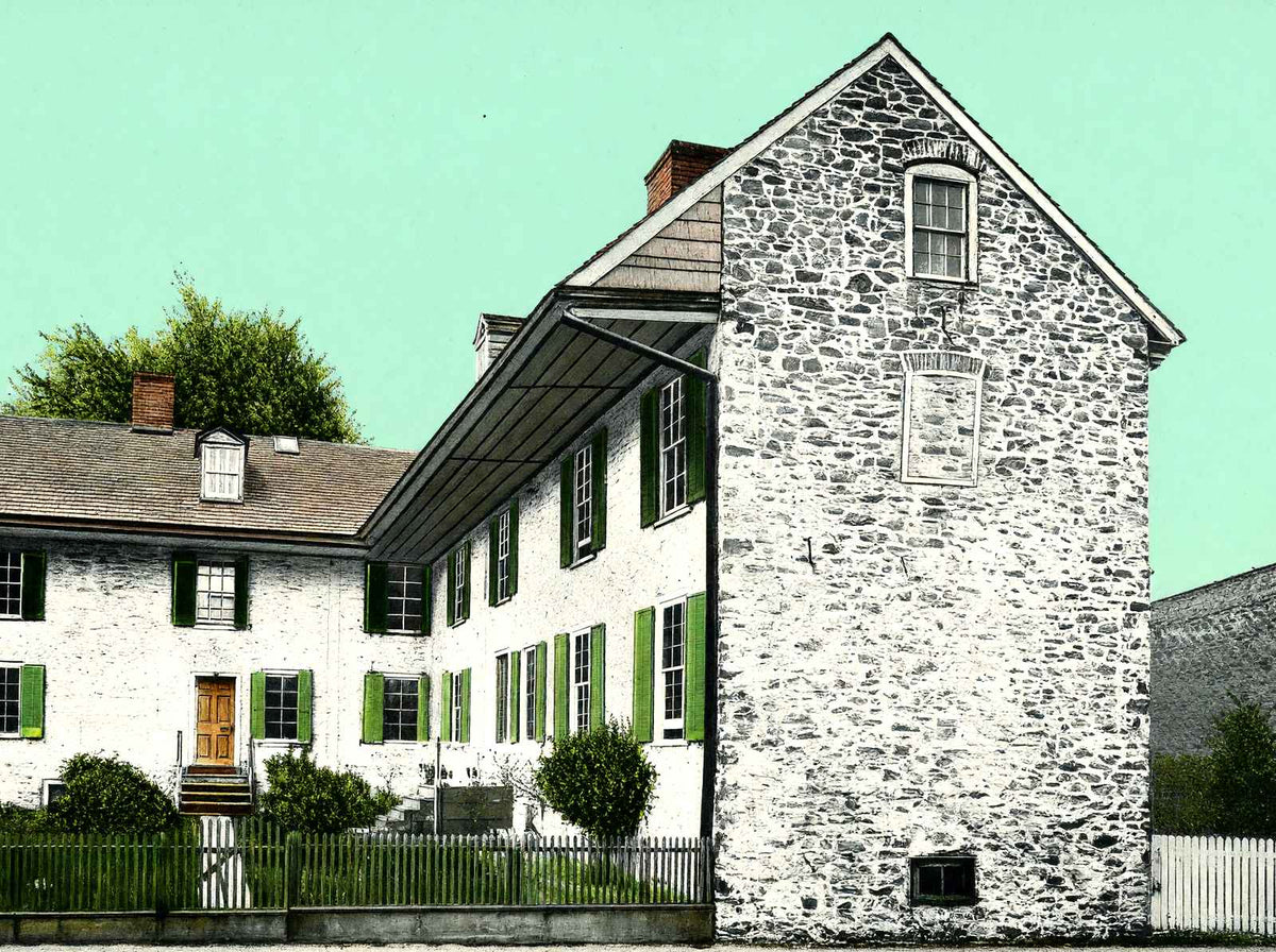 Old Revolutionary Barracks, Trenton, NJ vintage print