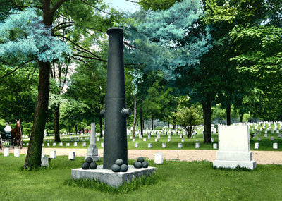 National Cemetery, Knoxville, TN in 1907 vintage print