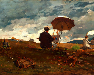 Artists Sketching in the White Mountains painting print by Winslow Homer (1868)