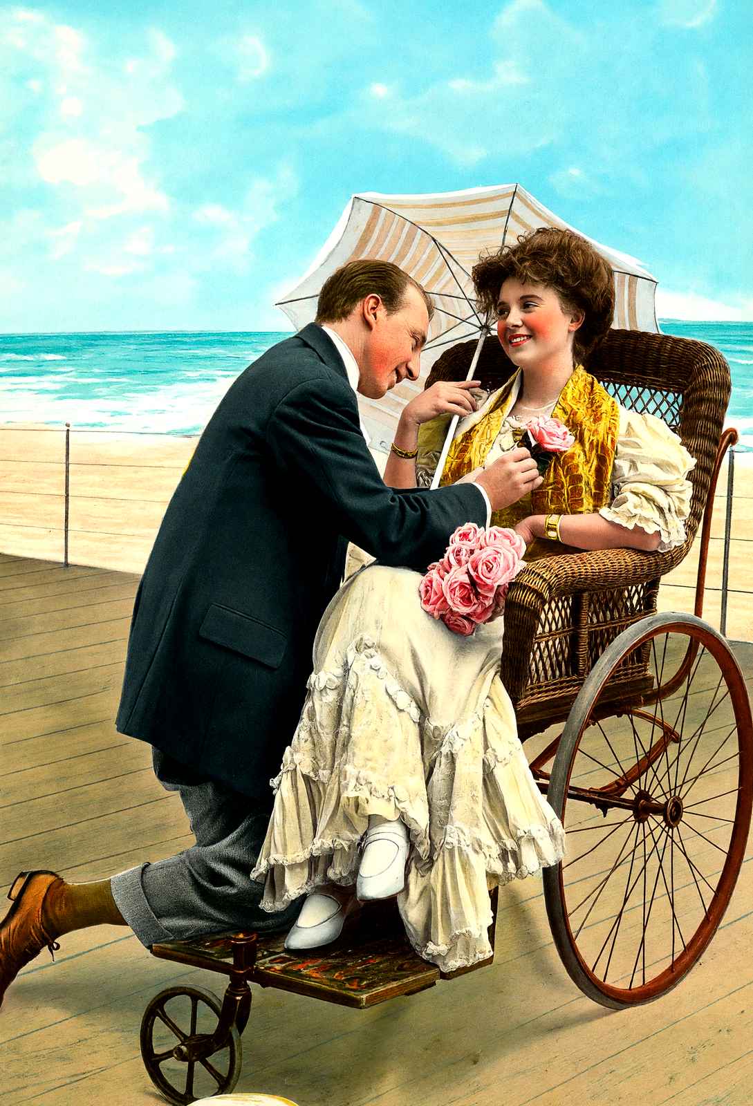Flag of Truce, Atlantic City, NJ in 1907 vintage print