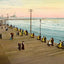 Chair Parade on Boardwalk, Atlantic City NJ vintage print