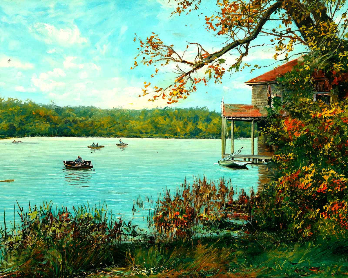 Glimpse of Lake Carasaljo, Lakewood, NJ art print
