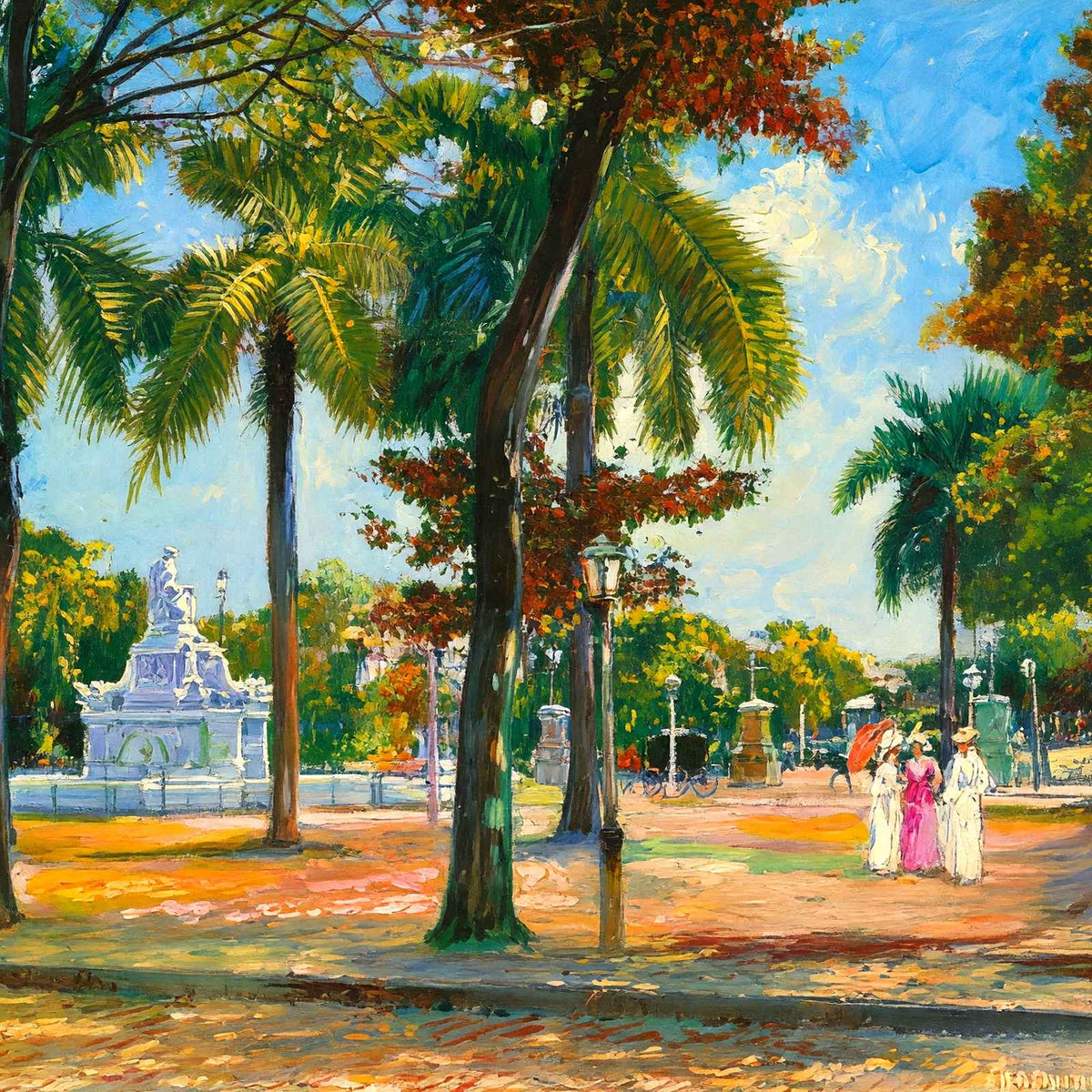 The Prado and Indian Statue Havana Cuba art print