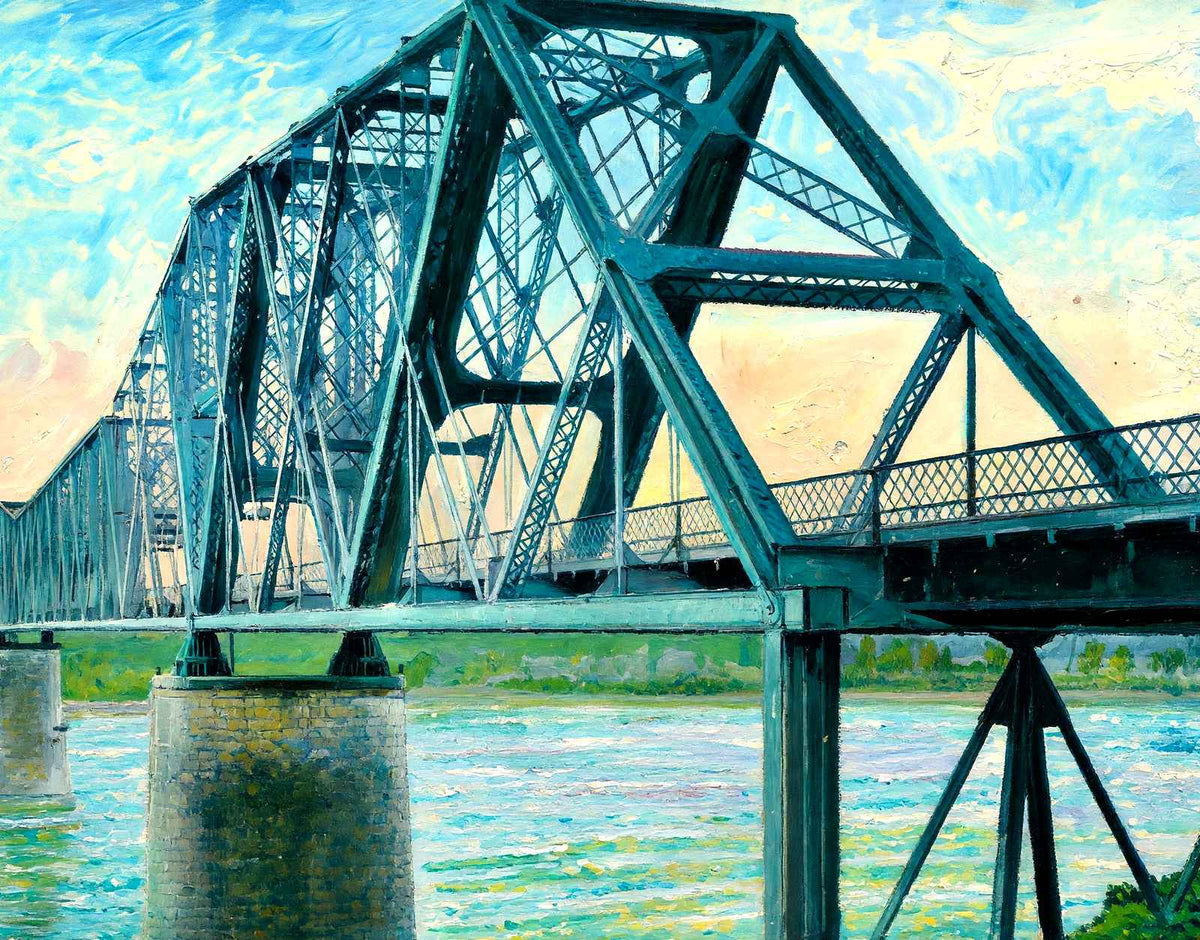 Memphis Bridge, Memphis, TN in 1906 painting
