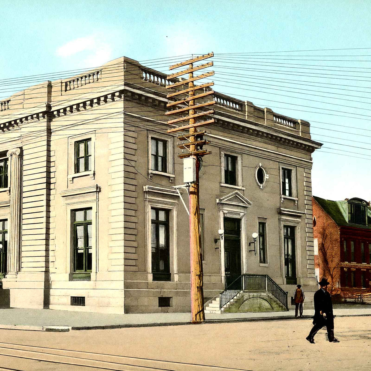 Post Office, Wilkes Barre PA in 1907 vintage print