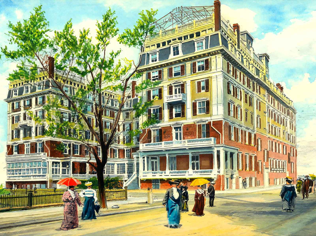 Garden Hotel, Atlantic City, NJ in 1901 painting
