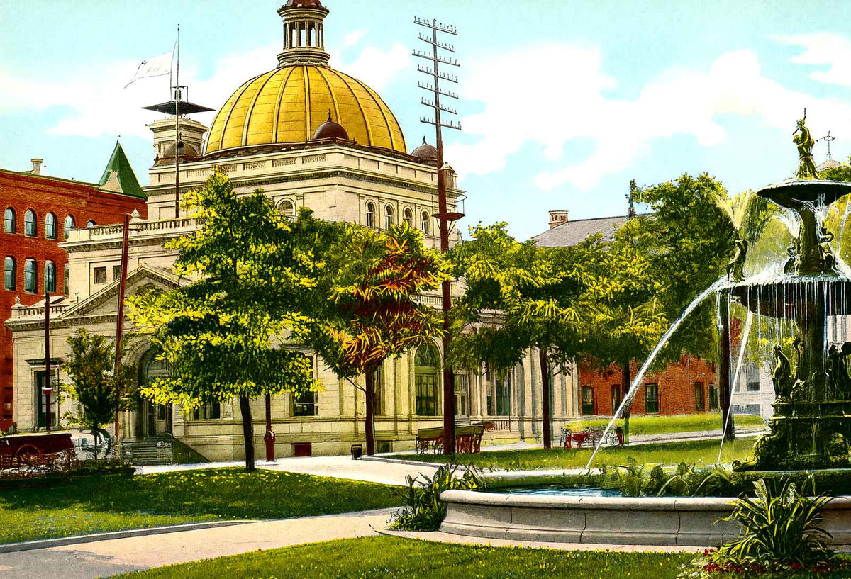 Post Office, Allegheny PA in 1906 vintage print