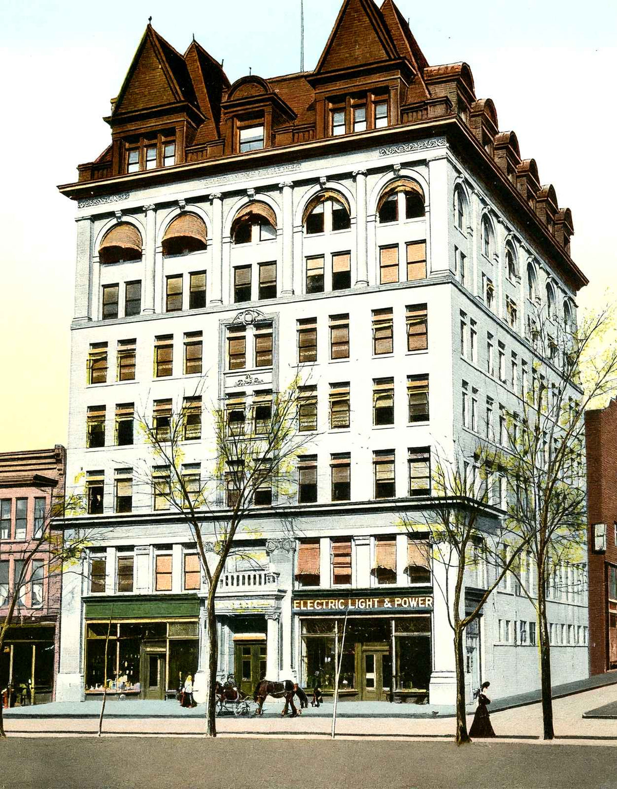 Board of Trade Building, Scranton PA in 1907 vintage print