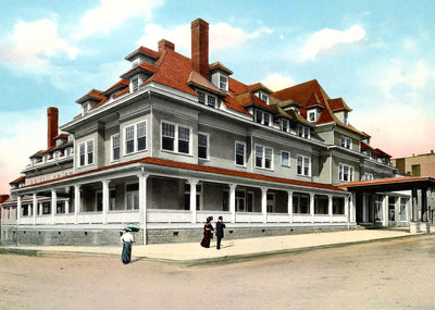 Gates Hotel, Hendersonville, NC in 1907 vintage print